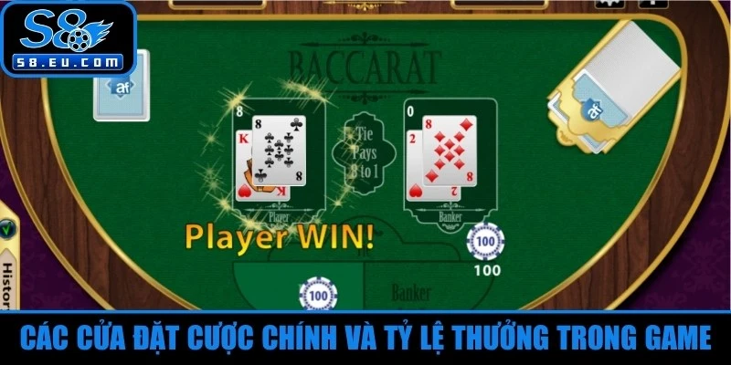 Các cửa đặt cược chính và tỷ lệ thưởng trong game 
