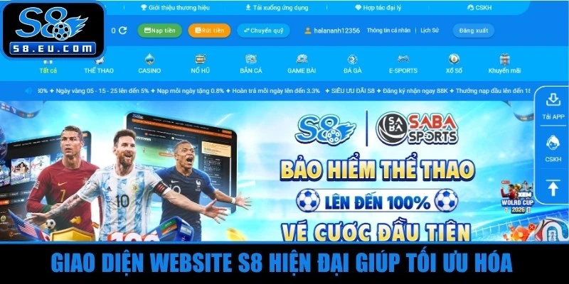 Giao diện website S8 hiện đại giúp tối ưu hóa trải nghiệm
